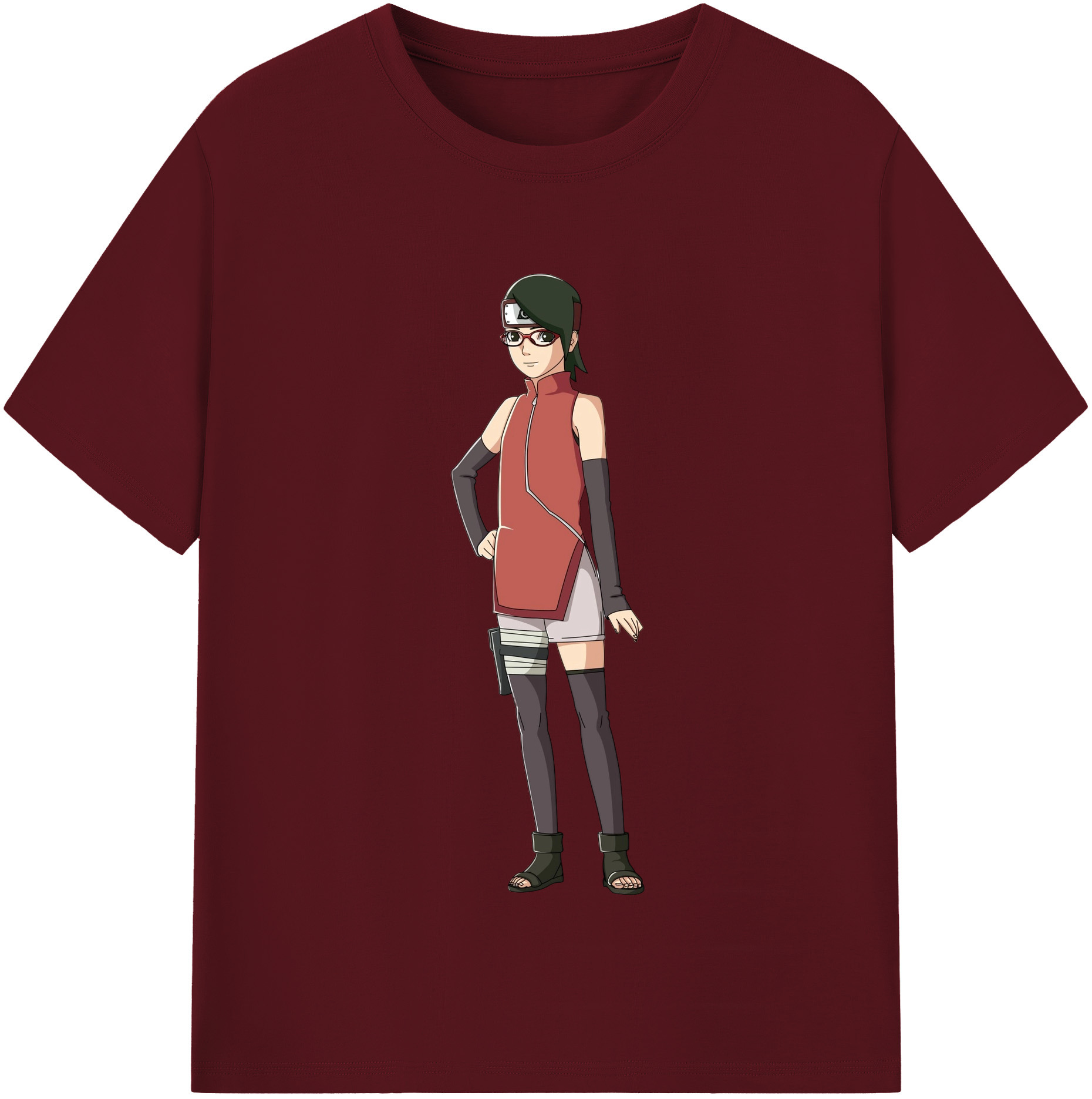 （画像用） NARUTO -ナルト- うちは サラダ Uchiha Sarada 綿100％半袖Tシャツ（フロントプリント）